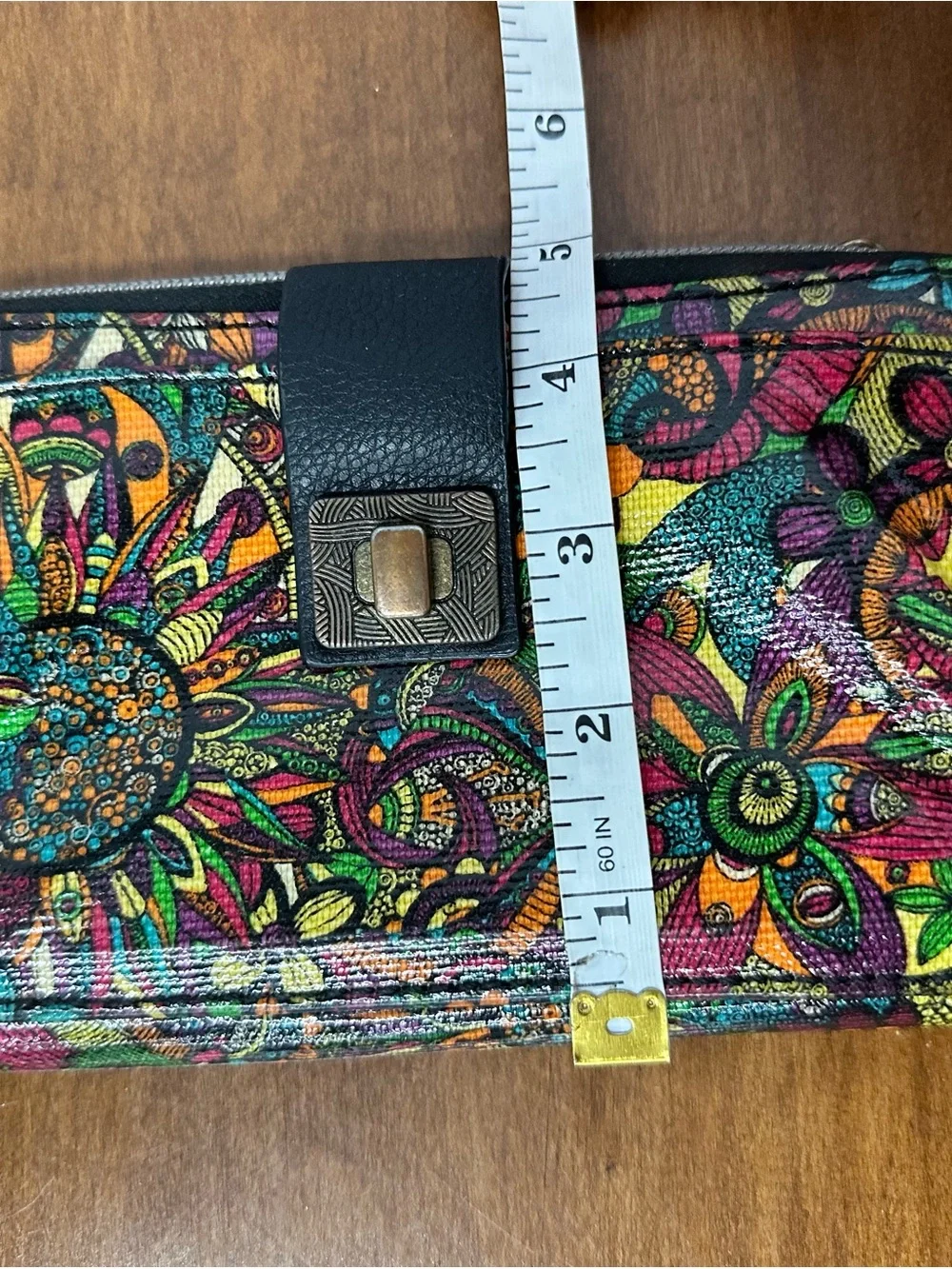 Sakroots Multicolor rainbow spirit desert smart phone Wallet with Black Snap